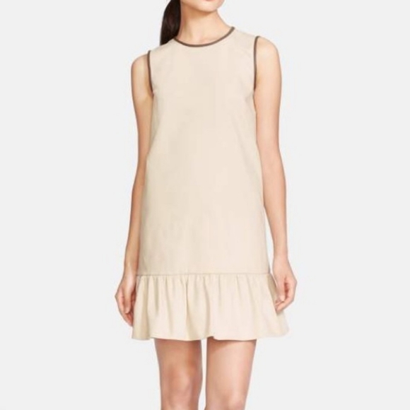 [Kate Spade] drop-waist leather trim dress 12 - Picture 13 of 13